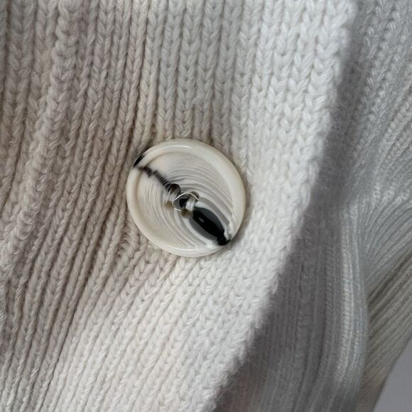 H&M Studio Collection Cardigan XL Wool Chunky knit v neck AW2024 NWT cream - Picture 9 of 16